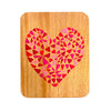 Printed Heart Solid Maple Wood Serving Board Platter - 11" x 14" | Made in the USA 🇺🇸