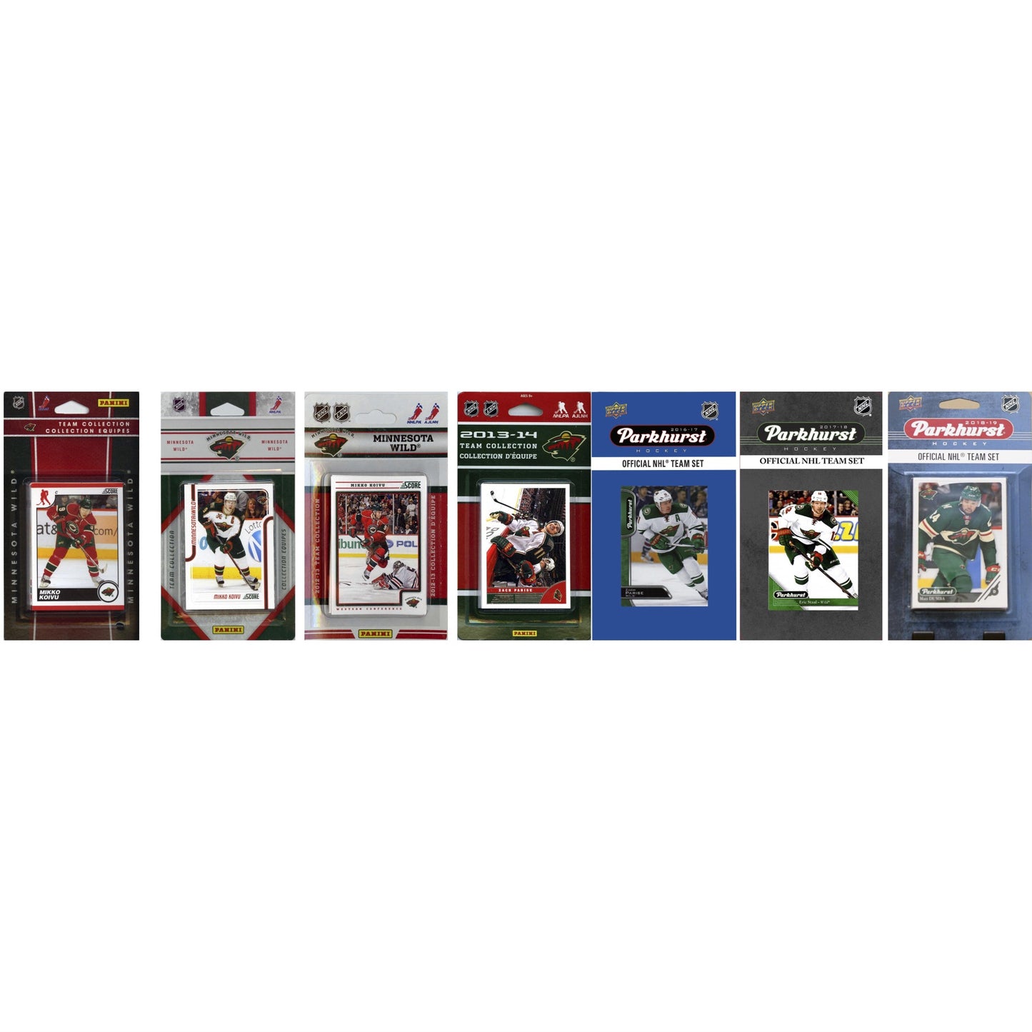 Nhl Minnesota Wild 7 Different Licensed Trading Card Team Sets