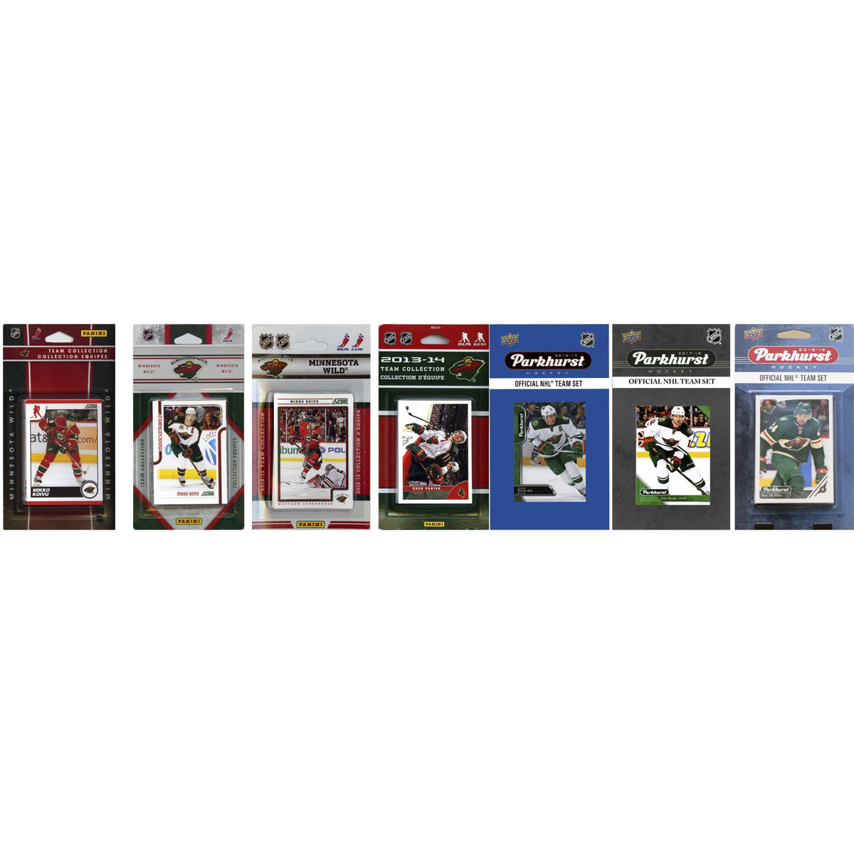 NHL Minnesota Wild 7 Different Licensed Trading Card Team Sets