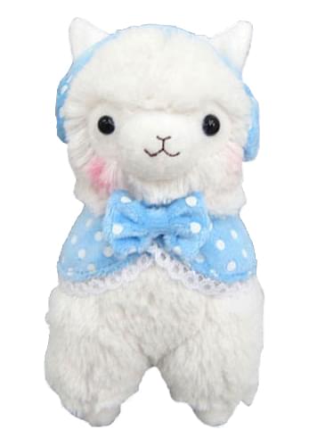 Llama Earmuffs Alpaca 4.5'' Prime Plush Key Chain White
