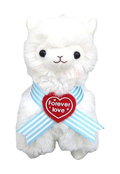 Llama Sweet Heart Alpaca 7'' Plush Key Chain White