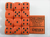 Chessex Manufacturing 25603 Opaque Orange With Black - 16 Mm Six Sided Dice Set Of 12