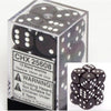 chessex Manufacturing 25608 Opaque Black With White - 16 mm Six Sided Dice Set Of 12