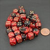 Chessex Manufacturing 26833 D6 Cube Gemini Set Of 36 Dice- 12 Mm - Black & Red With Gold Numbering