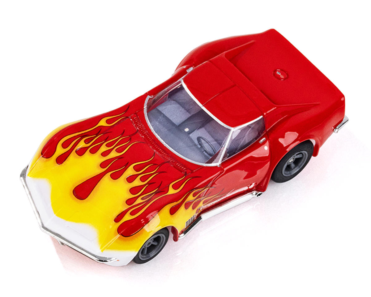 AFX 1970 Corvette LT1 Red Wildfire Flames HO Scale Slot Car – 22055