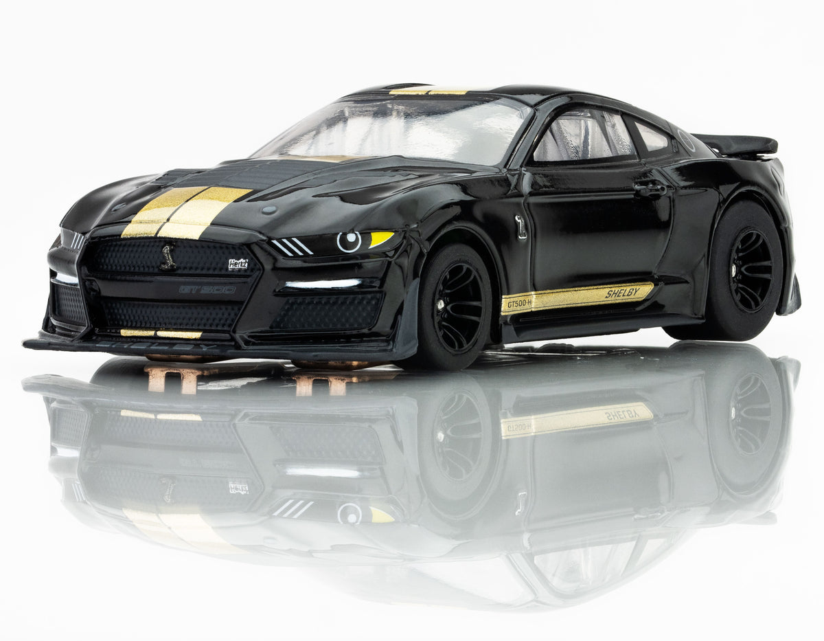 AFX 2022 Shelby Mustang GT500H Hertz Edition Black/Gold HO Scale Slot Car – 22082