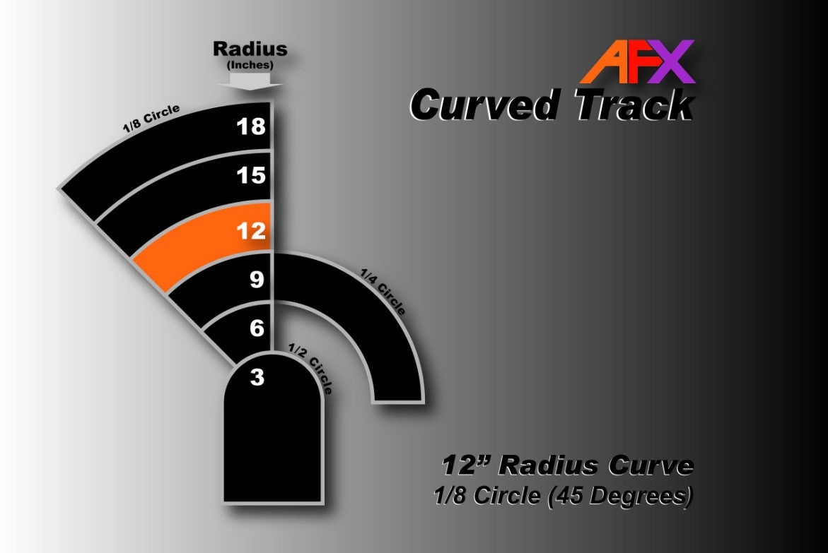 AFX Racing Track Curve 12"x1/8 (2pcs) 70609