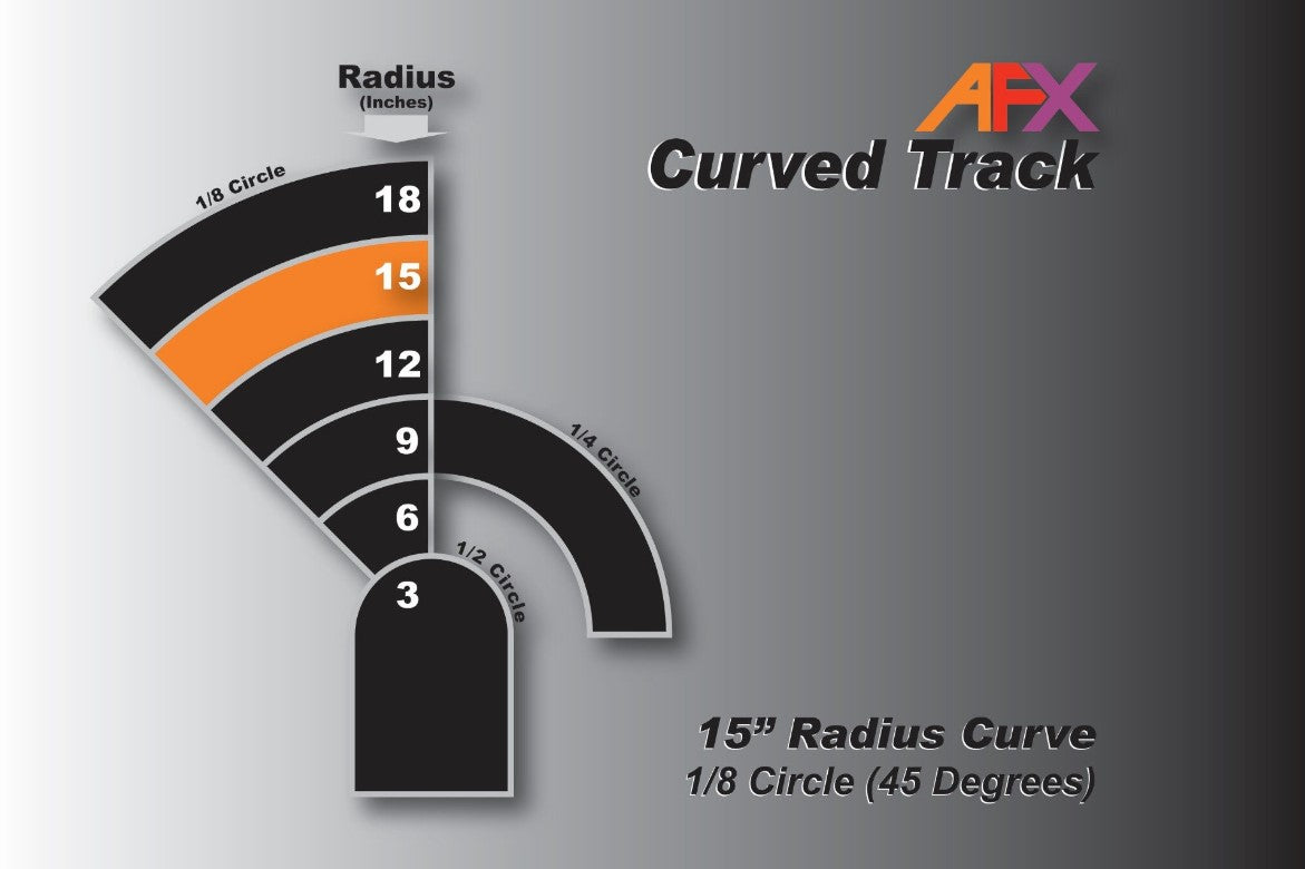 AFX Racing Track Curve 15"x1/8 (2pcs) 70613