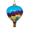 Glass Hot Air Balloon Ornament - Vibrant Blue