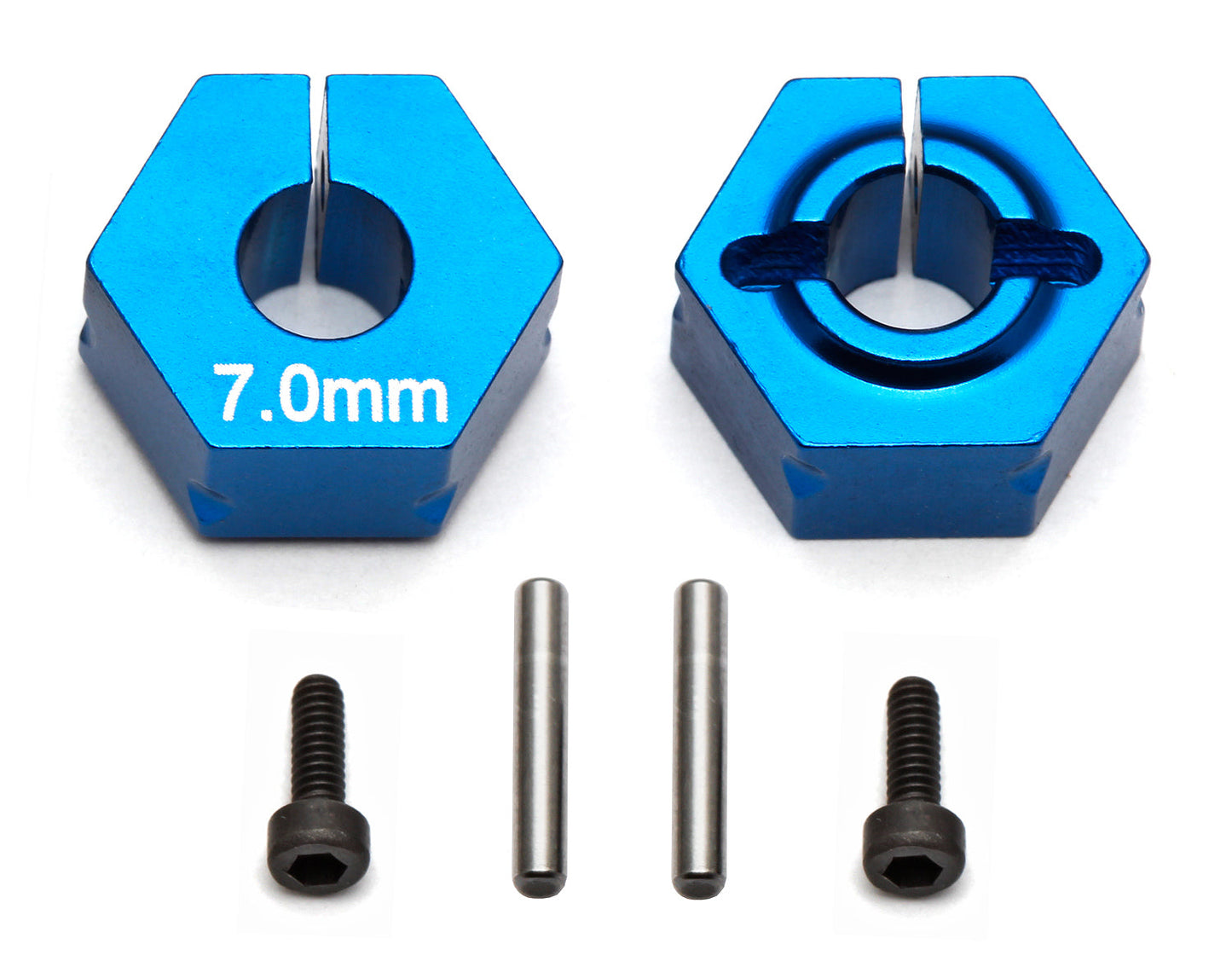 Team Associated 7.0mm Clamping Wheel Hexes - Aluminum Wheel Adapters