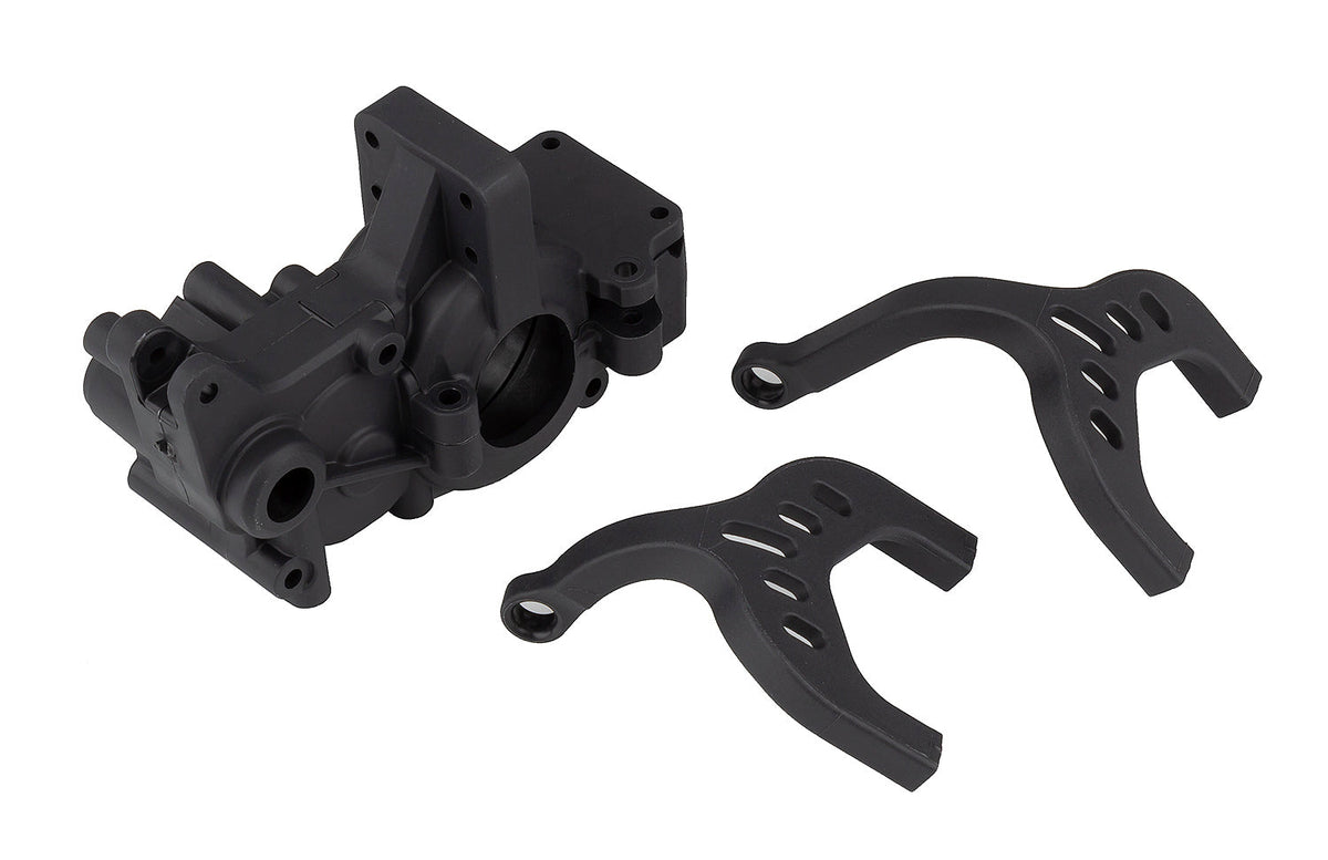 Team Associated RC10B6 Factory Team Laydown Gearbox and Chassis Braces Carbon