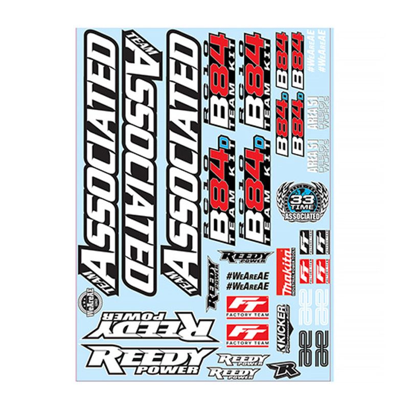 Team Associated RC10B84 Decal Sheet - High Quality Graphics