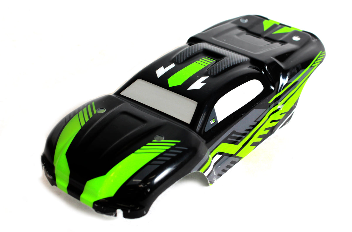 BlackZon Slyder ST Pre-Painted Body Shell - Black/Green - 540092