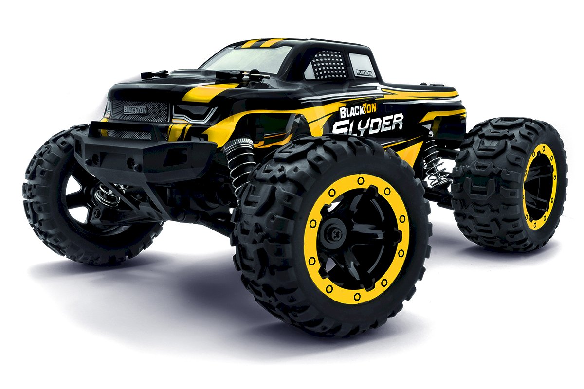 BlackZon Slyder MT 1/16 Scale 4WD Electric Monster Truck RTR (Yellow) - 540116