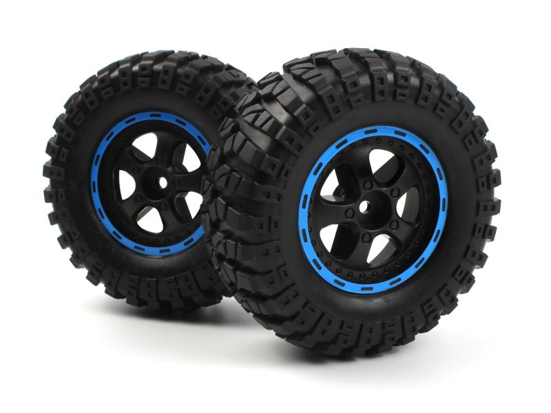 BlackZon Smyter Desert Assembled Wheels & Tires (Black/Blue) - OEM Replacement - 540184