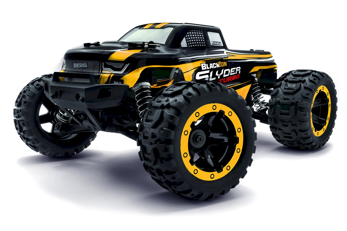 BlackZon Slyder MT Turbo 1/16 Scale 4WD 2S Brushless Electric Monster Truck RTR (Yellow) - 540213