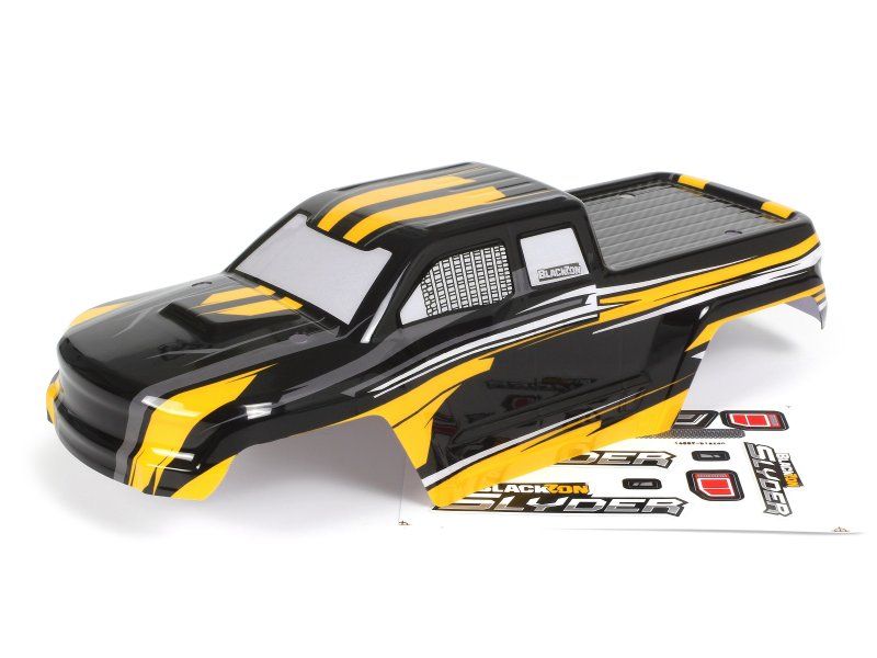 BlackZon Slyder MT Pre-Painted Body Shell - Black/Yellow - 540258