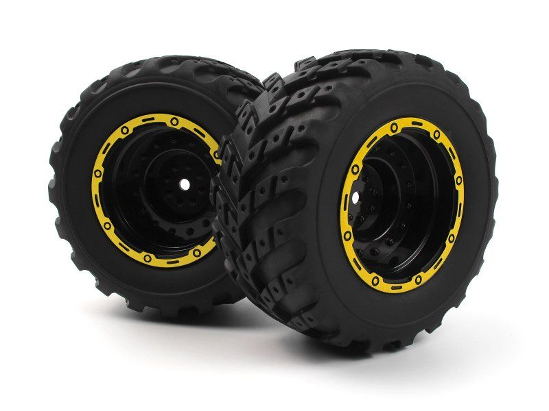 BlackZon Smyter MT Assembled Wheels & Tires (Yellow, 2-Pack) - OEM Replacement - 540265