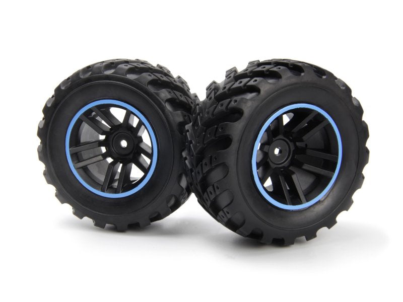 BlackZon Spryte Assembled Wheels & Tires (Black/Blue) - OEM Replacement - 540325