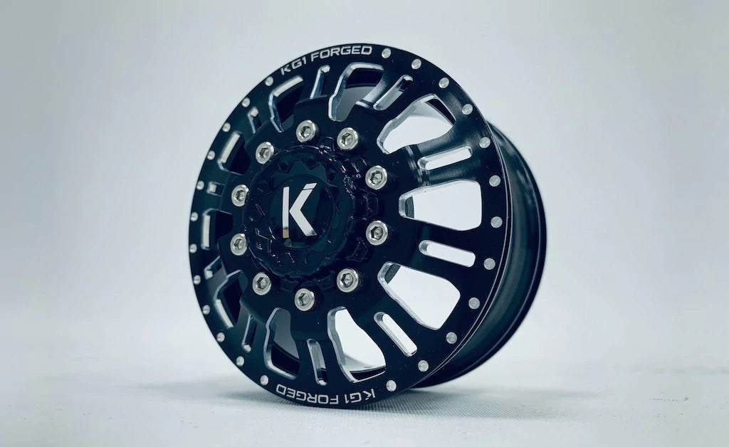 CEN Racing KG1 KD4 DUEL Front Dually Aluminum Wheels (2pc) - Black - Ford F-450.1 Scale Upgrade Part CKD601