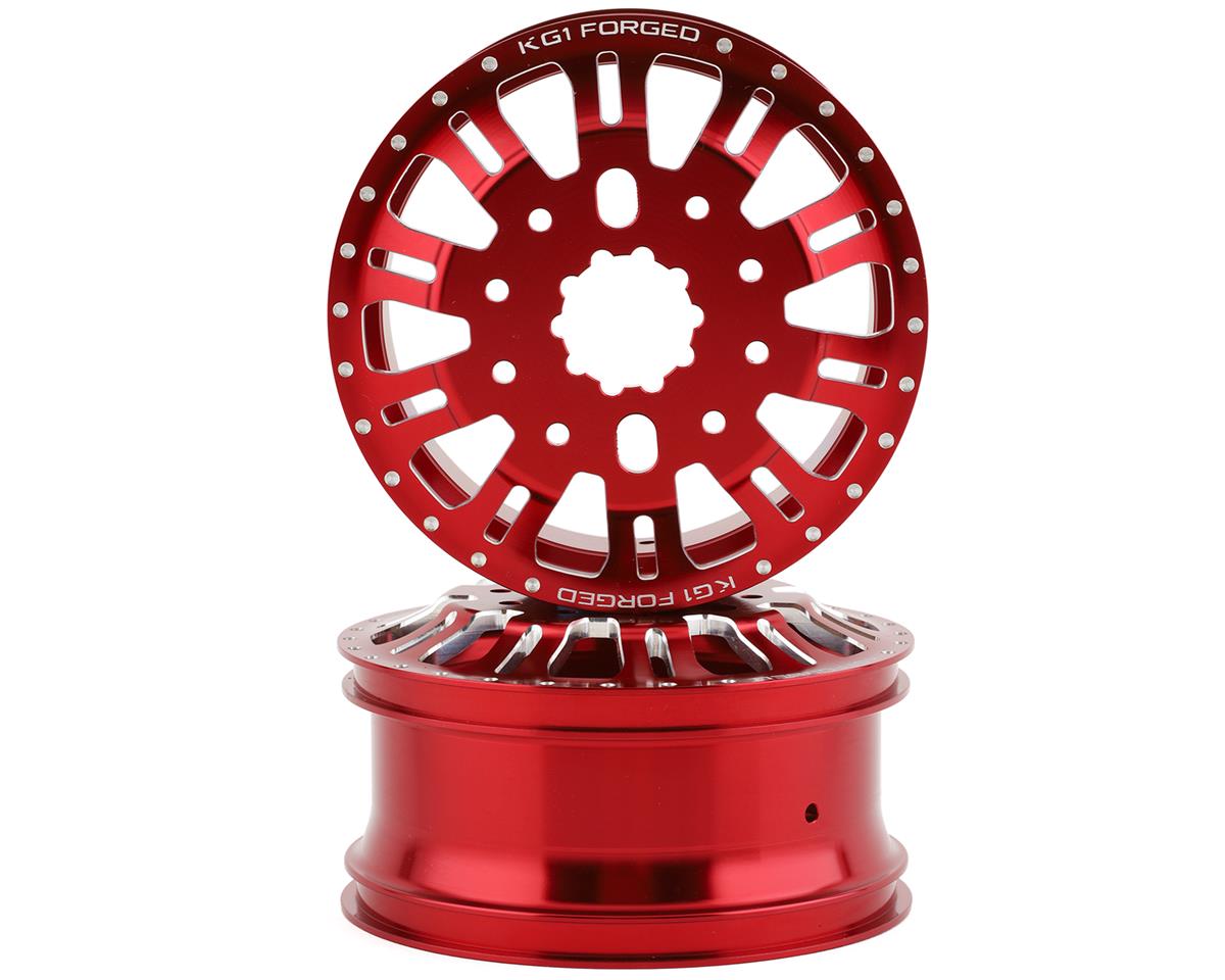CEN Racing KG1 KD004 DUEL Front Dually Aluminum Wheels (2pc) - Red - Ford F-250 & F-450 1/10 Scale Upgrade Part CKD0653