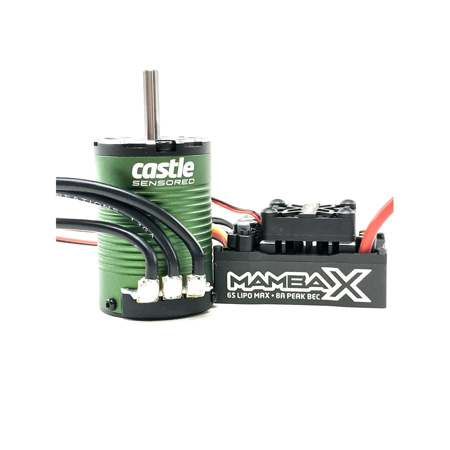 Castle Creations Mamba X SCT Waterproof ESC + 1410-3800kV Sensored Brushless Motor Combo (5mm Shaft) for 1/10 SCT