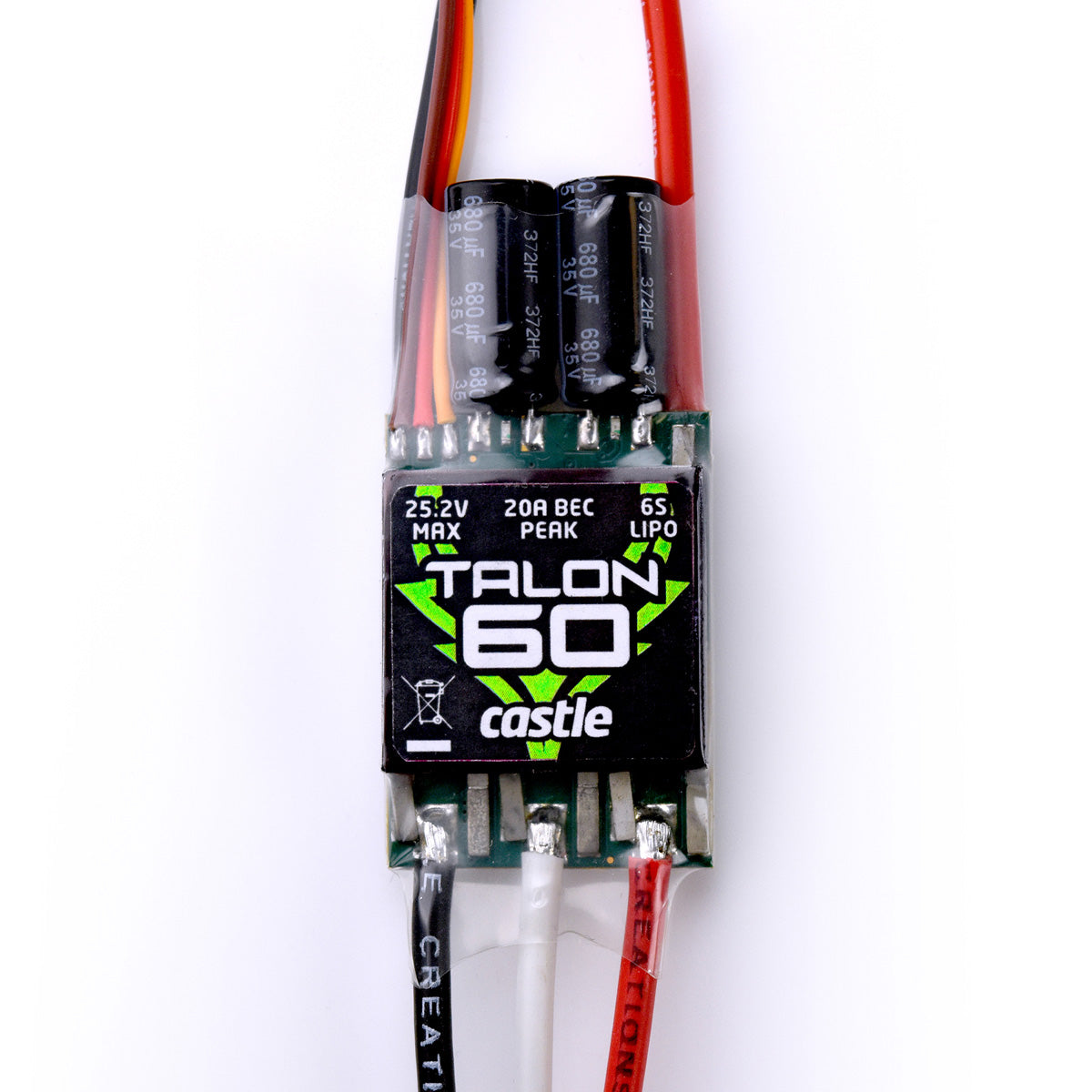 Castle Creations Talon 60 Brushless ESC with Heavy-Duty BEC for 1/10 Scale