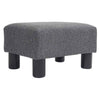 HOMCOM 16" Cube Modern Linen Fabric Pouf Footrest Ottoman, Charcoal Gray