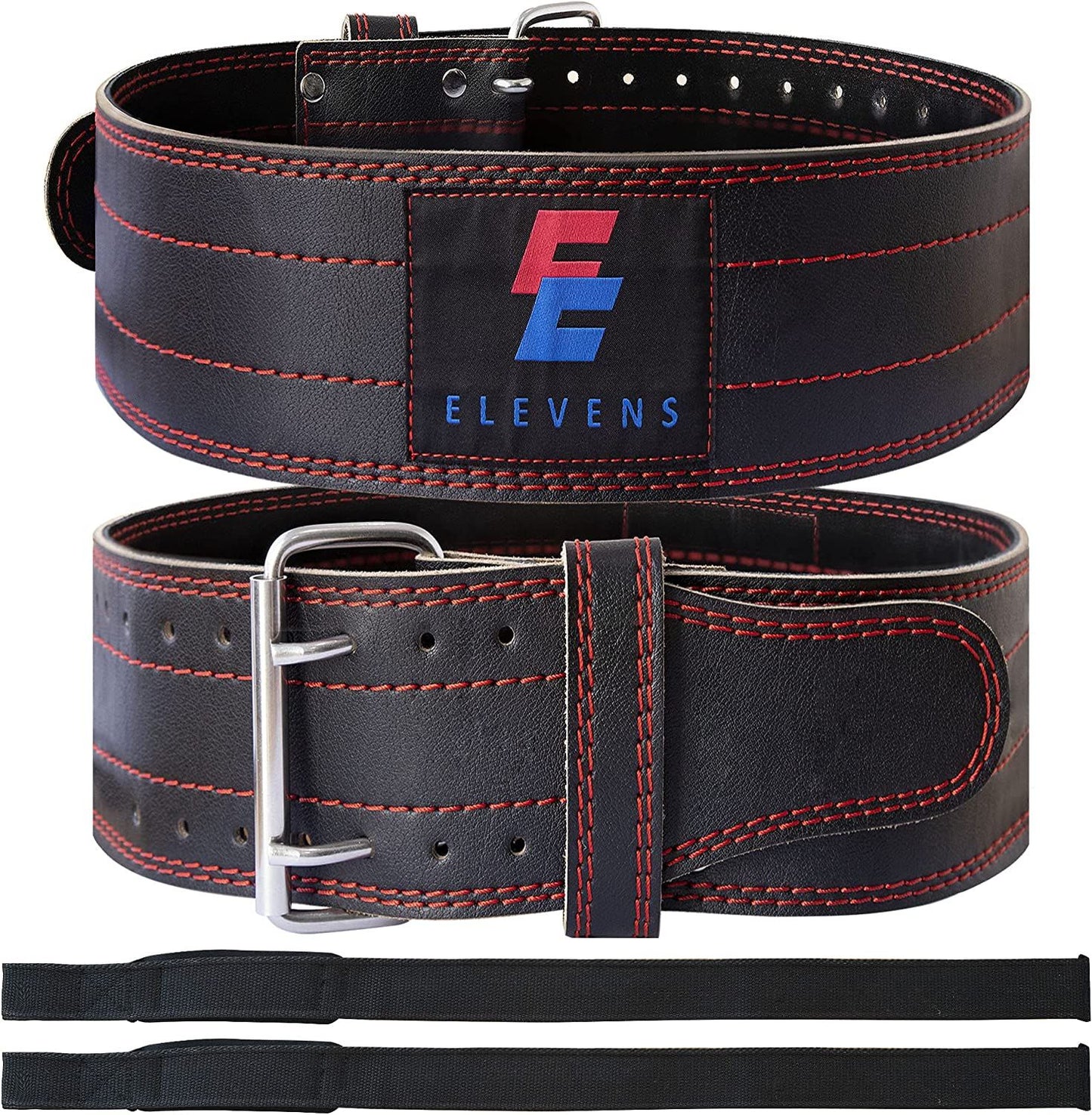 Weight Lifting Belt Leather Fitness Belt for Strength Training Unisex Black(D0102HIVUBU)