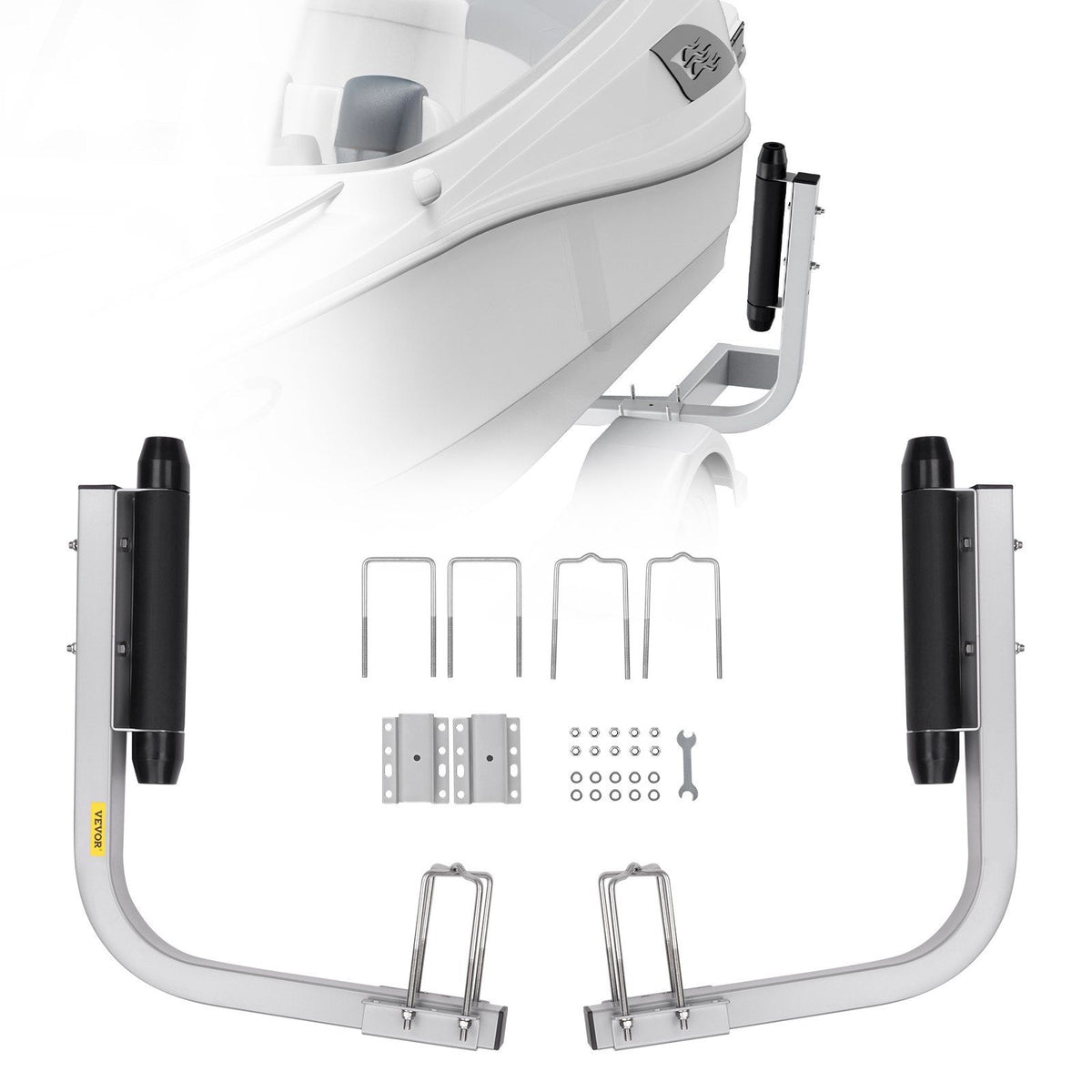 VEVOR Marine Trailer Guide Set, 20.5 Flexibly Adjustable Poles, Pair of Steel Anti-Rust Guides, Durable Roller Support for Ski,
