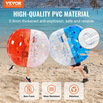 Vevor Inflatable Bumper Balls 2-Pack 5Ft/1.5M Sumo Zorb Balls For Teens & Adults