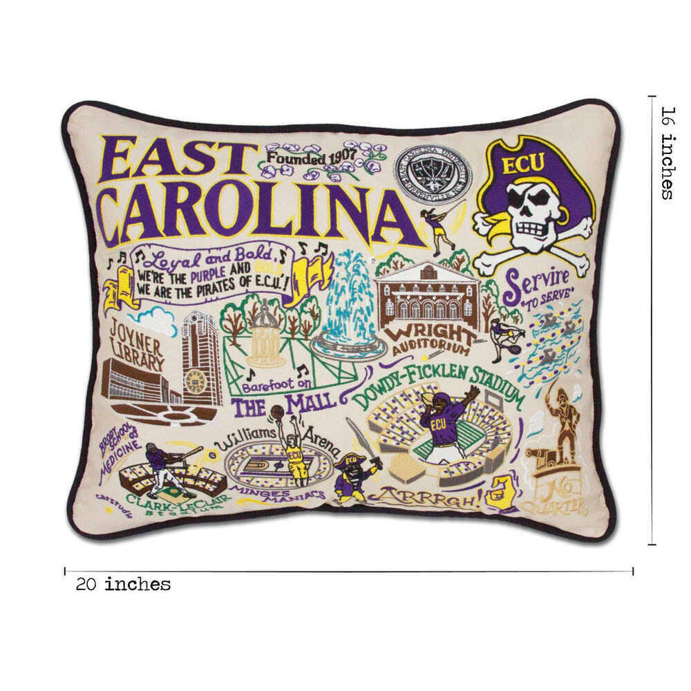 East Carolina University Collegiate Embroidered Pillow by CatStudio