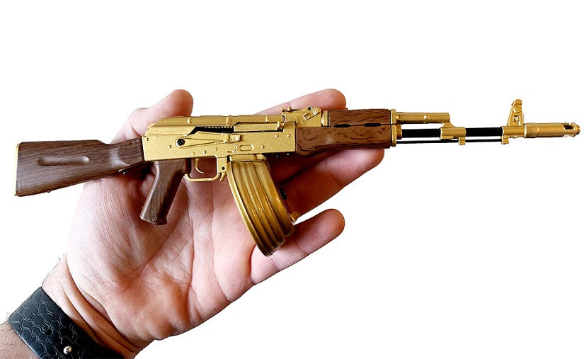 GoatGuns Mini Gold AK Drum Magazine for AK47 Models "” Die-Cast Metal