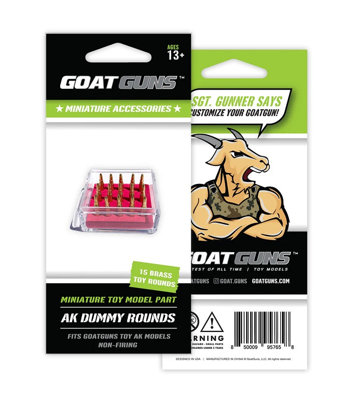 GoatGuns Mini AK 7.62 Dummy Brass Rounds for AK47 Models "” 15-Pack
