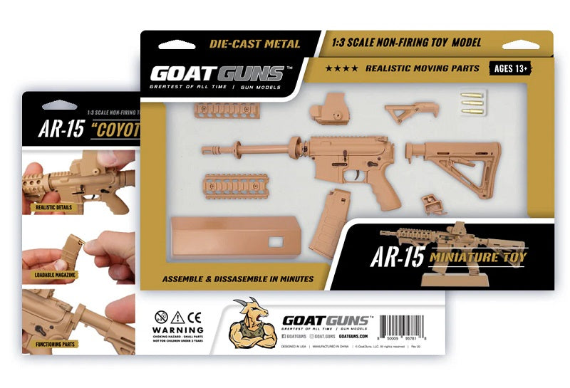 GoatGuns 1/3 Scale Die Cast 'COYOTE' AR15 Short Barrel Model "” Coyote Tan