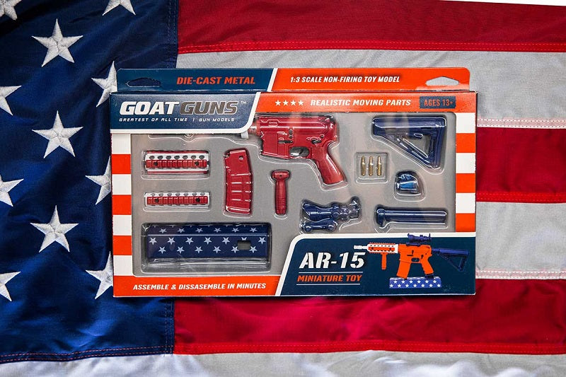 GoatGuns 1/3 Scale Diecast AR15 Desktop Model 'M4R1CA' – USA Red White & Blue