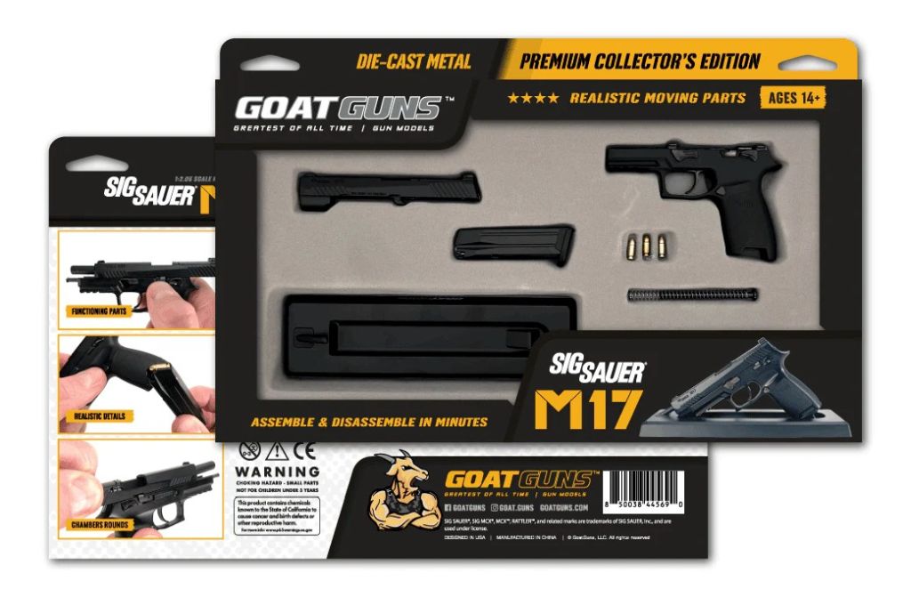 GoatGuns SIG Sauer M17 Pistol Model – Black 1:2.05 Scale Officially Licensed