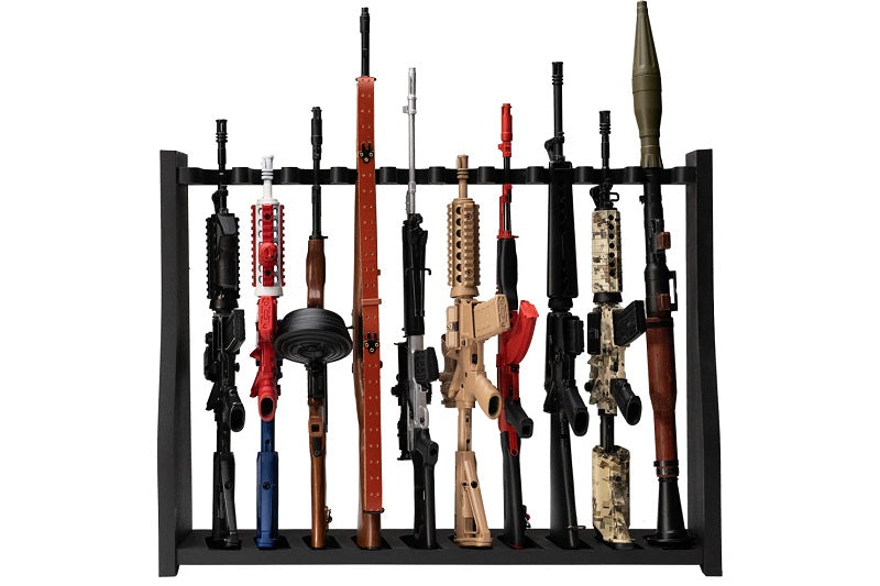GoatGuns 1/3 Scale Diecast 10 Slot Gun Rack – Black Display Stand