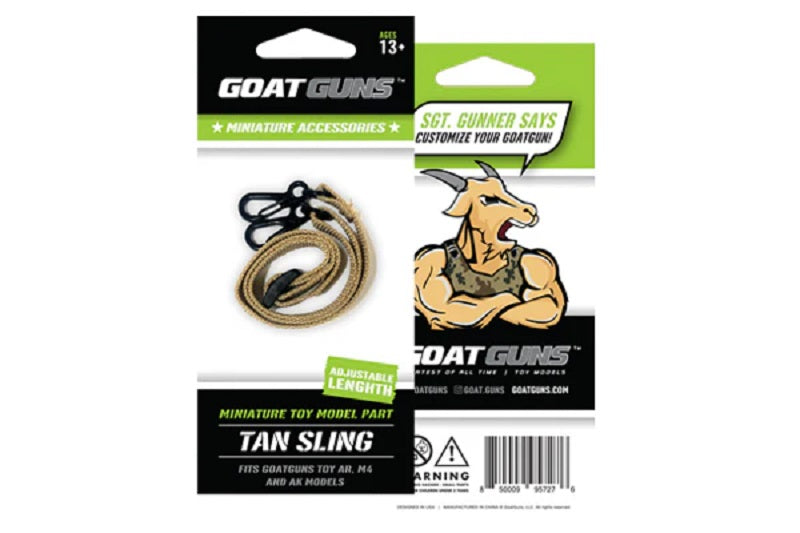 GoatGuns Miniature Adjustable Sling – Tan Nylon, for Mini AR & AK Models
