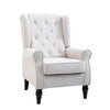 HomCom Button-Tufted Wingback Nursery Chair, Cream White