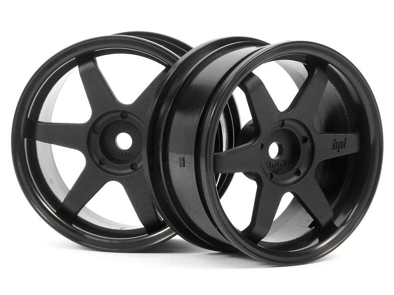 HPI Racing TE37 Wheels 26mm 3mm Offset Black (2pcs) for 1/10 Scale Touring Cars