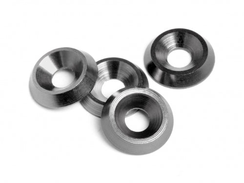 HPI Racing 3x9x2mm Gunmetal Cone Washers (4-Pack) — E10