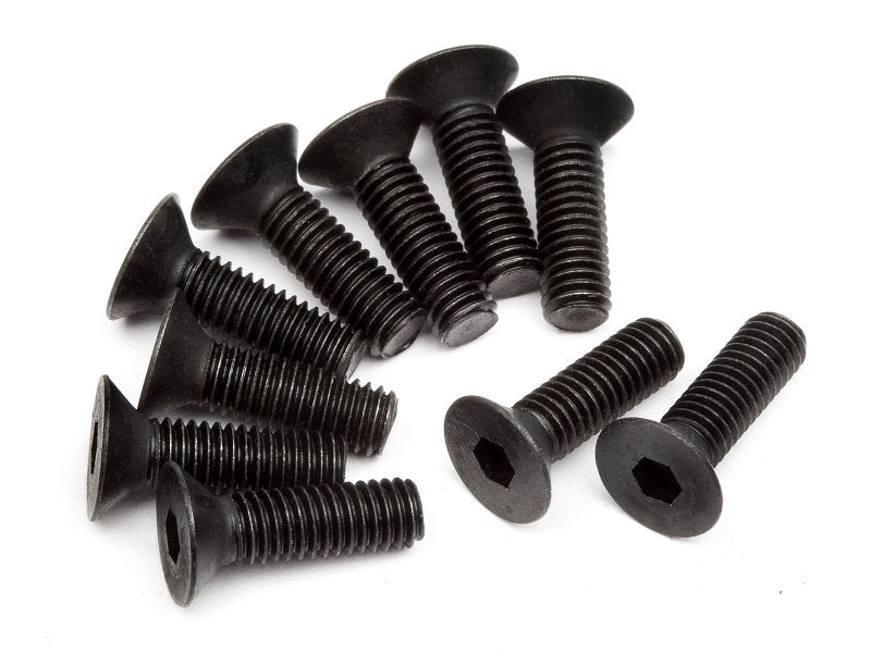 HPI Racing M3x10mm Flat Head Hex Screws (10-Pack)