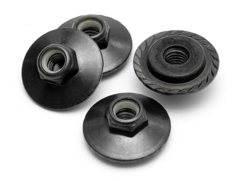 HPI Racing M5x8mm Flanged Lock Nuts Black (4-Pack)