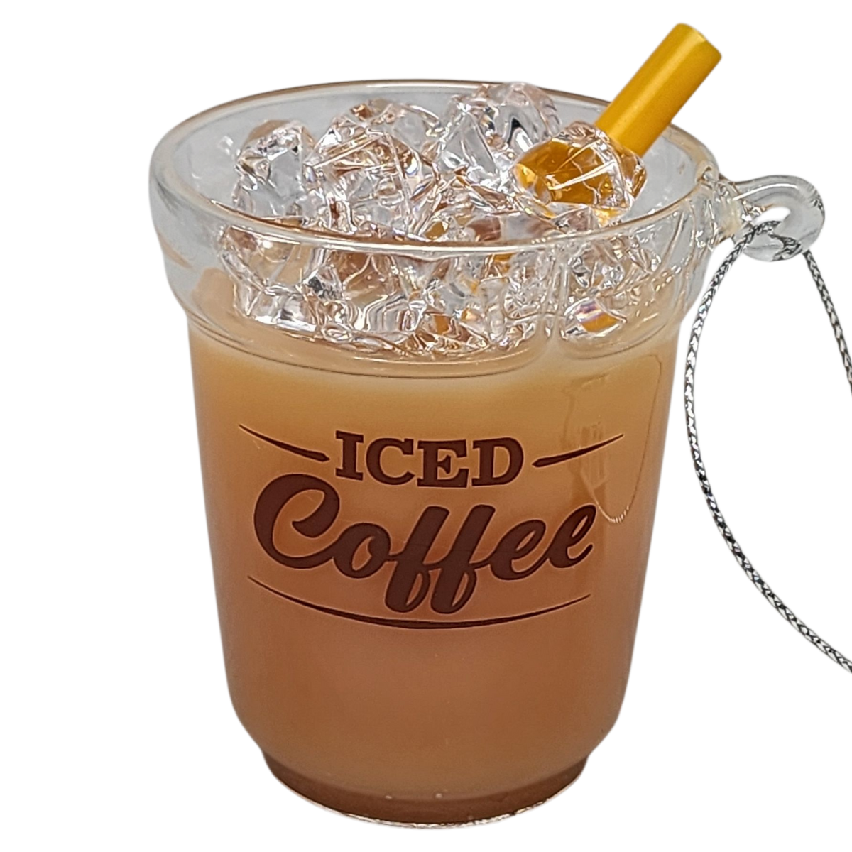 Liquid-Filled Glass Iced Coffee Ornament
