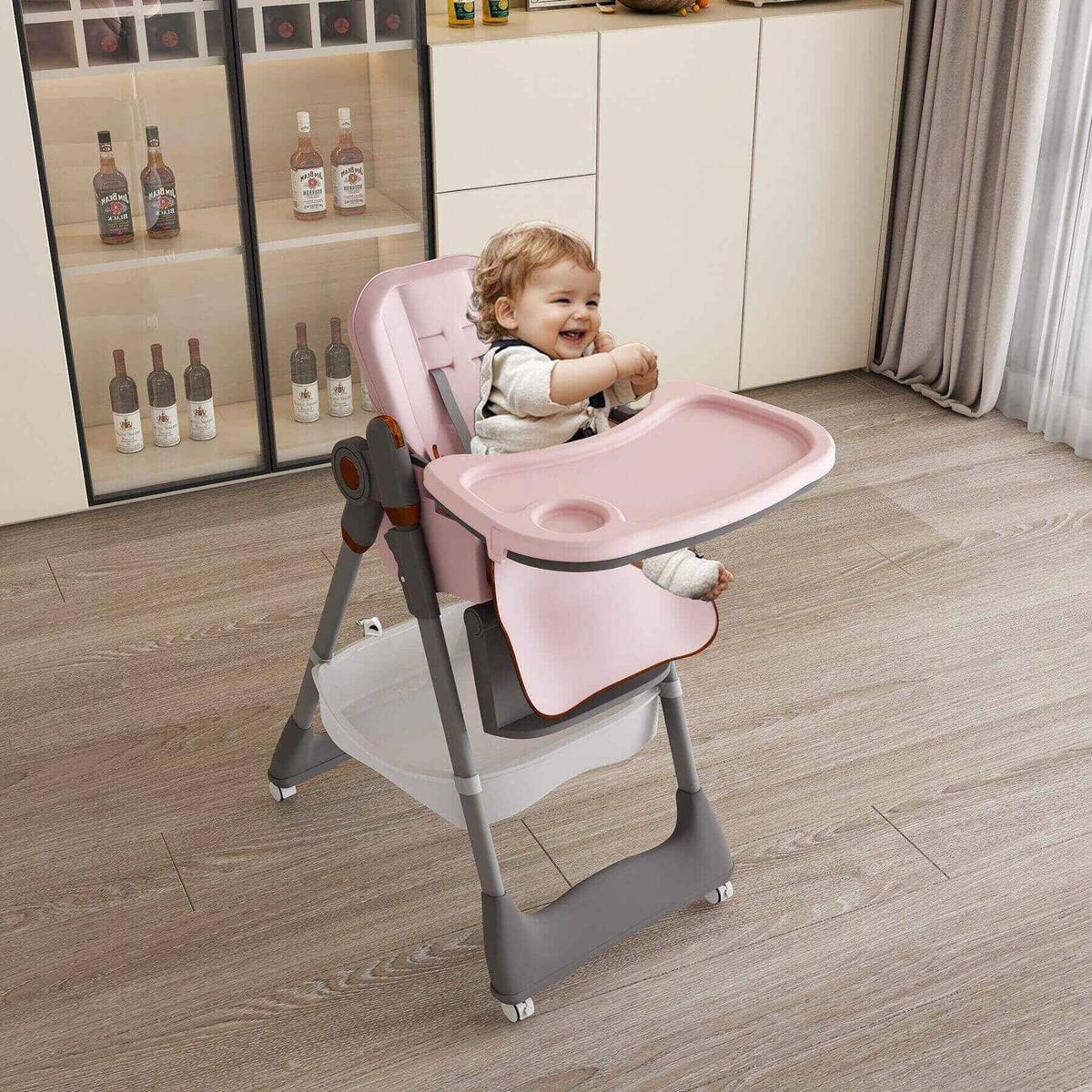 Leavader Adjustable Baby High Chair 0-6 Years, Pink