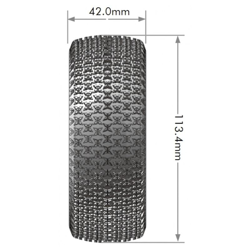 Louise R/C B-Maglev 1/8 Buggy Tires Soft, Mounted on White Wheels (17mm Hex)