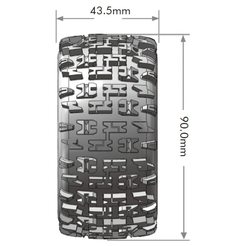 Louise R/C E-Pioneer 1/10 4WD Rear Buggy Tires Soft, Mounted White (12mm Hex)