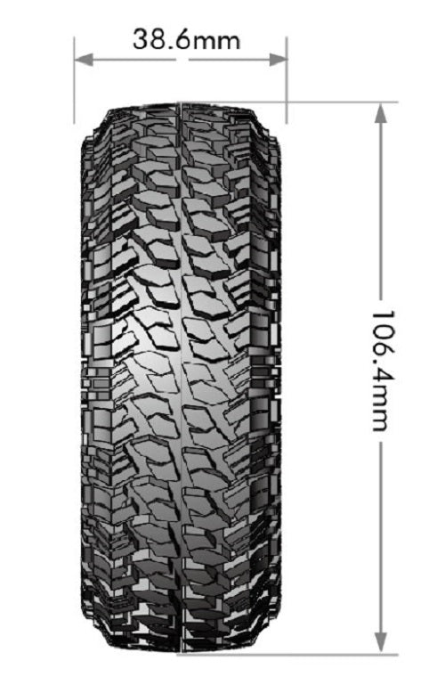 Louise R/C CR-Griffin 1/10 1.9" Crawler Class 1 Tires Mounted 12mm Hex Super Soft Black Rim Pair