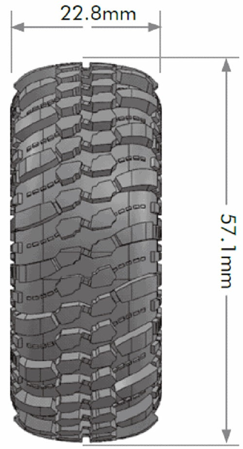 Louise R/C CR-Champ 1.0" Crawler Tires Super Soft Unmounted Pair for 1/18 and 1/24 Scale Crawlers